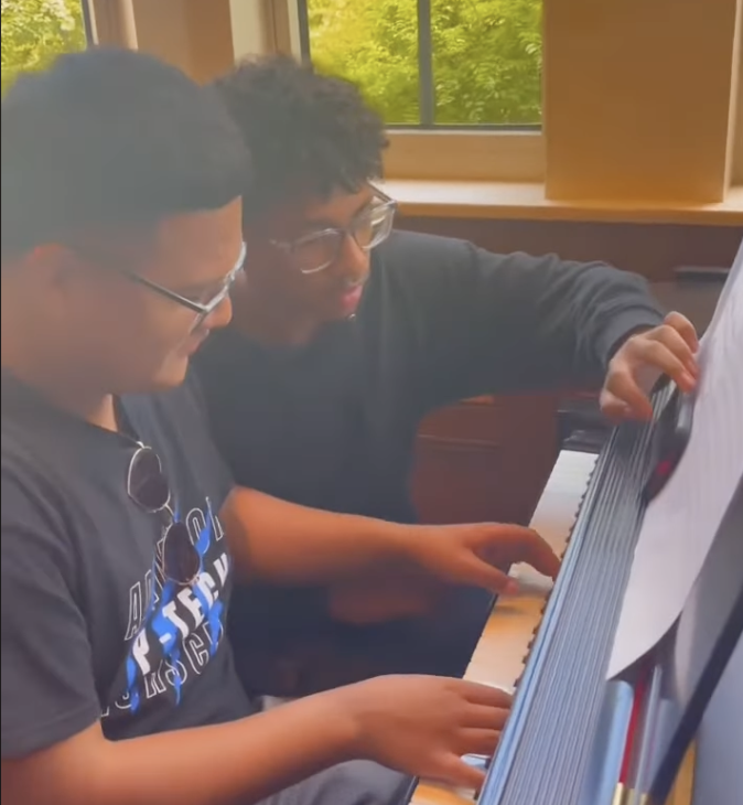 Upward Bound students studying together