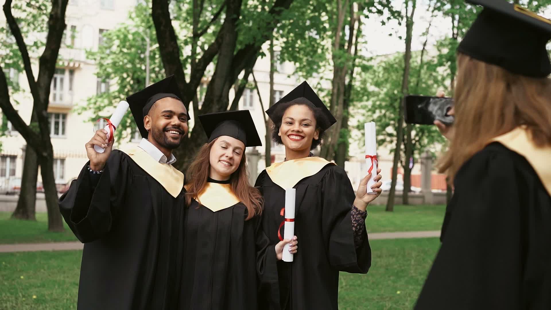 Graduates celebrating together